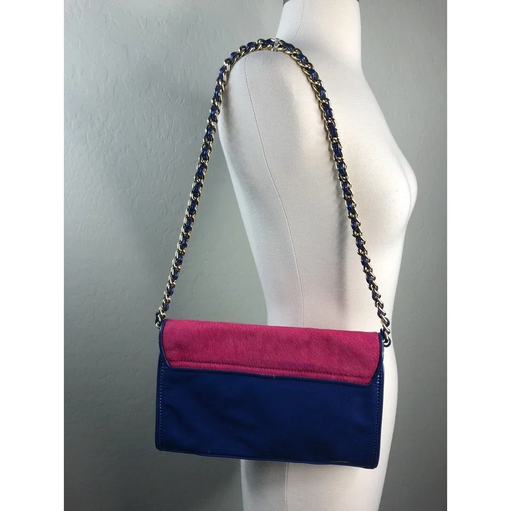 Gianni Bini Clutch Shoulder Envelope Bag Blue Pink‎